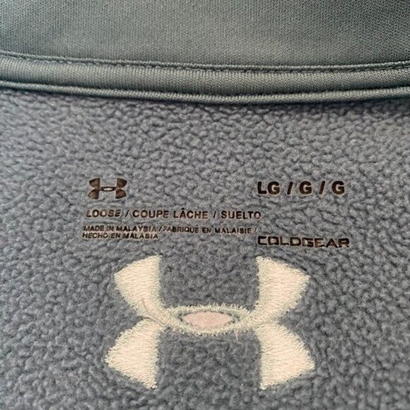 Under Armour Sweater Men L Blue Cold Gear Off Grid Fleece 1/4 Zip Outdoors - Picture 5 of 8
